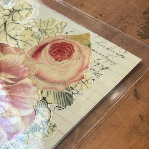 One of a Kind Collaged Flower Table Mat (#303)