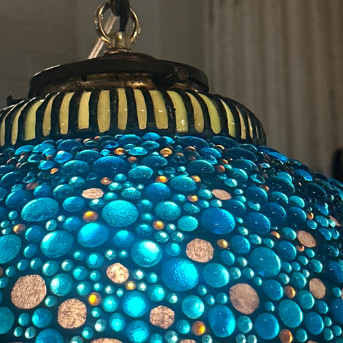 Glass "Majarincess” Lantern in Blue by Adam Kurtzman