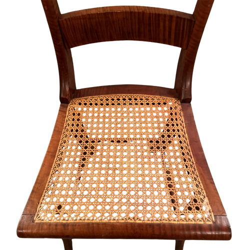 19th Century Federal Tiger Burled Cane Chair