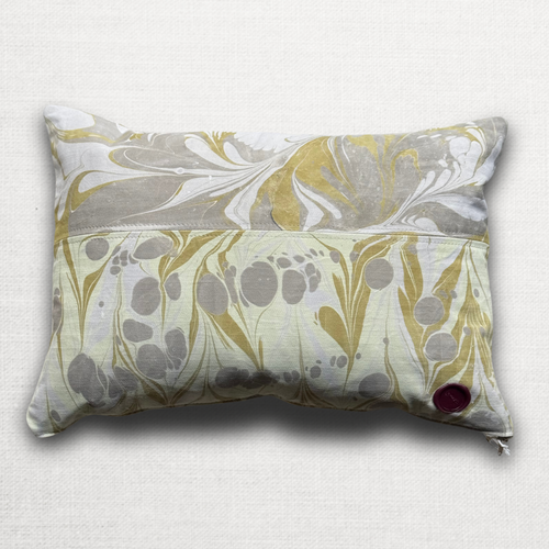 Hand Marbled One-of-a-Kind Pillow (26-15)