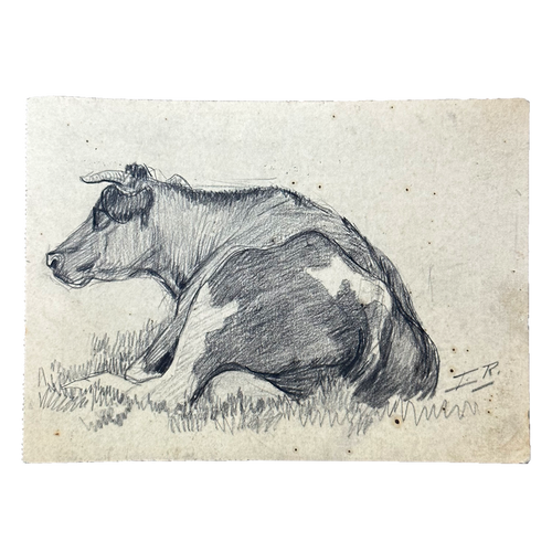 Evert Rabbers Early 20th-century Cow Drawing (ERA14)