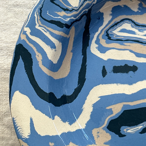 Marbled Deep Presentation Plate in Arcachon (AR #765)