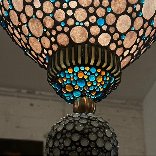 Glass "Majarincess” Lantern in Blue by Adam Kurtzman