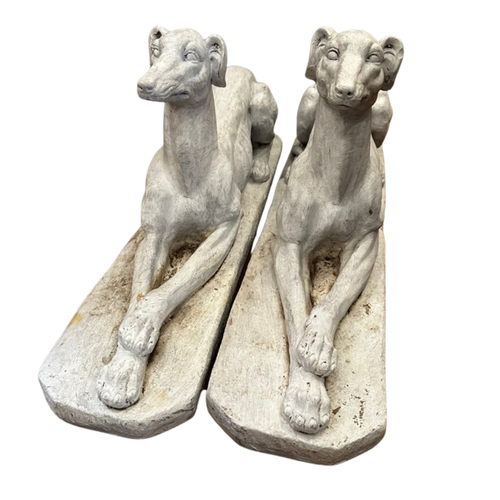Pair of Vintage Garden Greyhound Statues