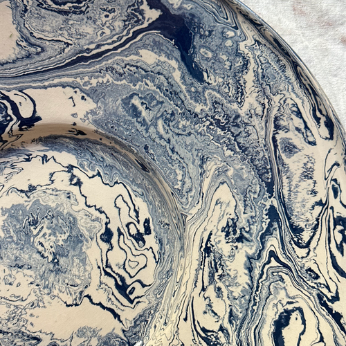 Marbled Very large Round Dish in Dark Belle Île (DB #768)
