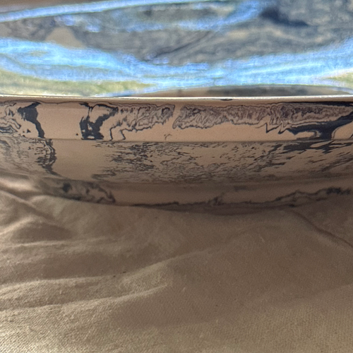 Marbled Very large Round Dish in Dark Belle Île (DB #768)