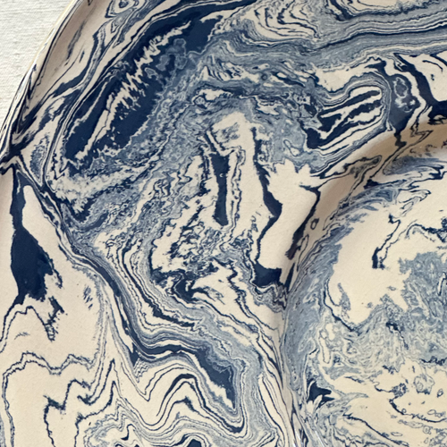 Marbled Very large Round Dish in Dark Belle Île (DB #768)