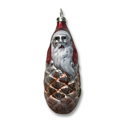 Nostalgic Santa in a Pine Cone Ornament