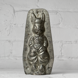 Antique Chocolate Clothed Rabbit Tin Mold (#35)