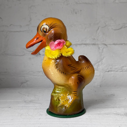 Nostalgic Papier-Mâché Duck Candy Box with Pink Flower