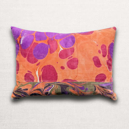 Hand Marbled One-of-a-Kind Pillow (26-18)