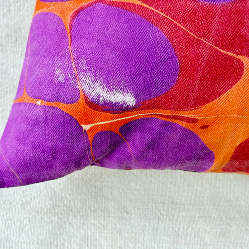 Hand Marbled One-of-a-Kind Pillow (26-18)