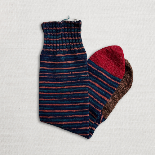 Pair of Antique German Striped Socks (#3)