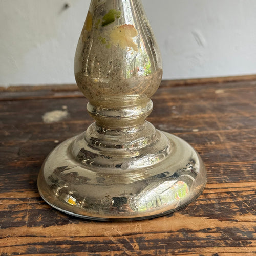 19th-century Mercury Glass Candle Holder (#10-3)