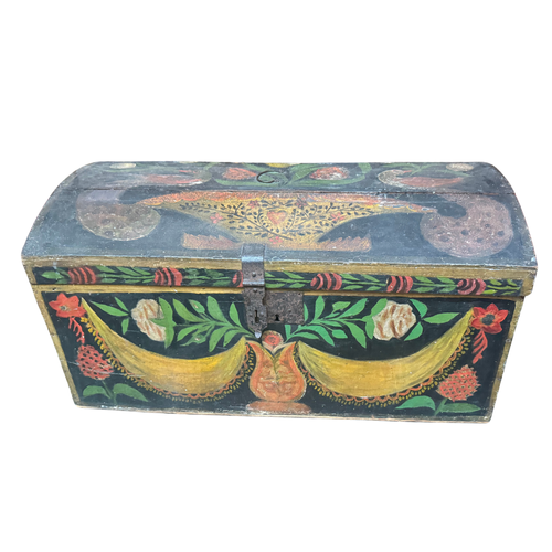 18th-century French Painted Trunk