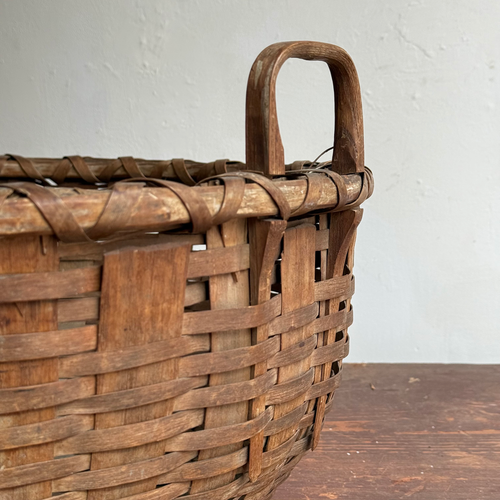 19th-century American Hand-Woven Splint Basket