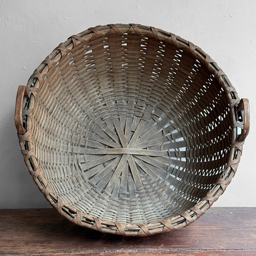 19th-century American Hand-Woven Splint Basket
