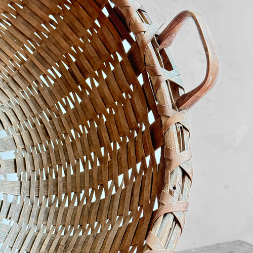 19th-century American Hand-Woven Splint Basket