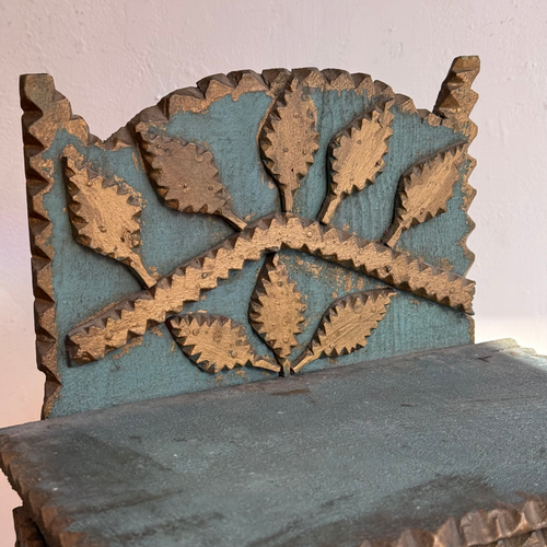 Early 20th-century Blue Painted Tramp Art Chest