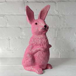 Ino Schaller Large Standing Glitter Bunny in Pink