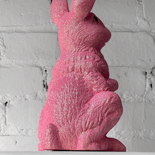 Ino Schaller Large Standing Glitter Bunny in Pink