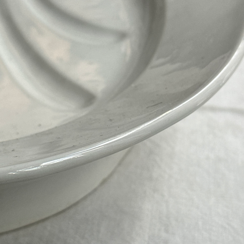 19th-century French Oval Ironstone Meat Platter with Draining Ridges