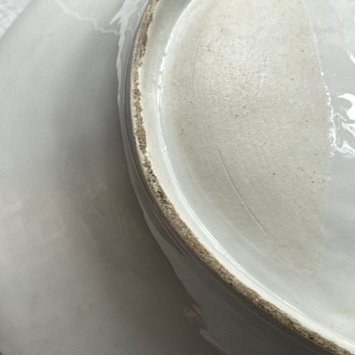 19th-century French Oval Ironstone Meat Platter with Draining Ridges