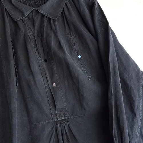 19th-century French Indigo Smock (#S-03)