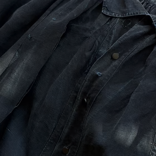 19th-century French Indigo Smock (#S-03)