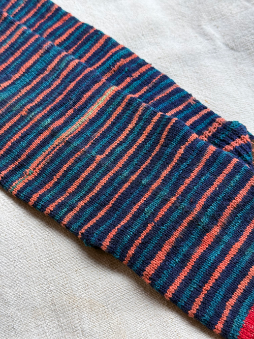Pair of Antique German Striped Socks (#3)