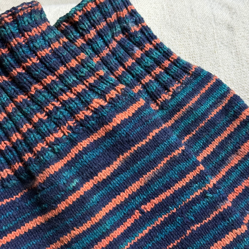 Pair of Antique German Striped Socks (#3)