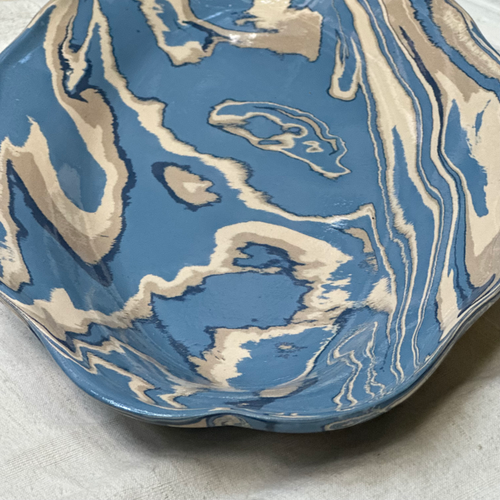 Marbled Fish Dish Platter in Arcachon (AR #743)