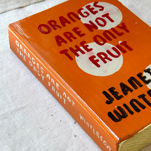 Leanne Shapton "Oranges Are Not the Only Fruit" Painted Wooden Book