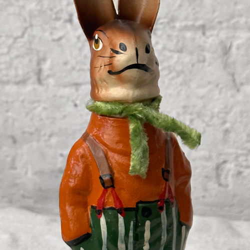 Nostalgic Papier Mâché Rabbit Candy Box in Green & Orange