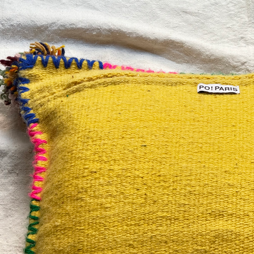 PO! Paris Nathalie Lete Woven & Knotted "Grand Fleur" Cushion in Juane