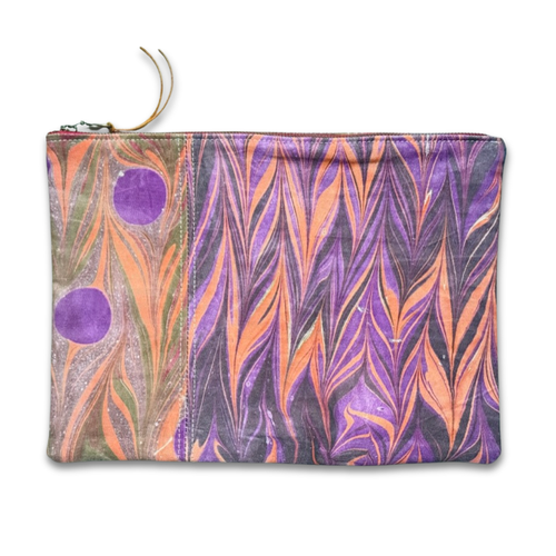 Hand Marbled One-of-a-Kind Zipper Pouch (#P01)