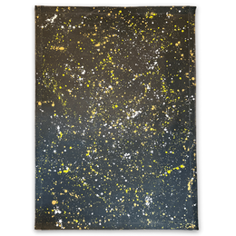 5'8" x 4' Black Point Mercantile Splatter Painted Canvas Mat #29