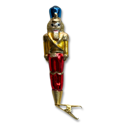 Nostalgic Clip-on Gold & Red Nutcracker Ornament