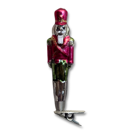 Nostalgic Clip-on Red & Green Nutcracker Ornament