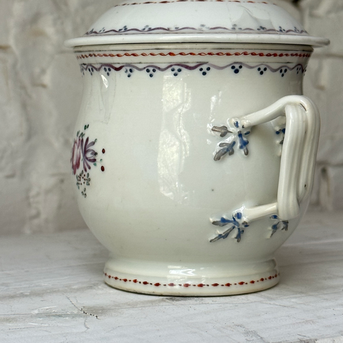 18th-century Chinese Qing Porcelain Lidded Sugar Bowl