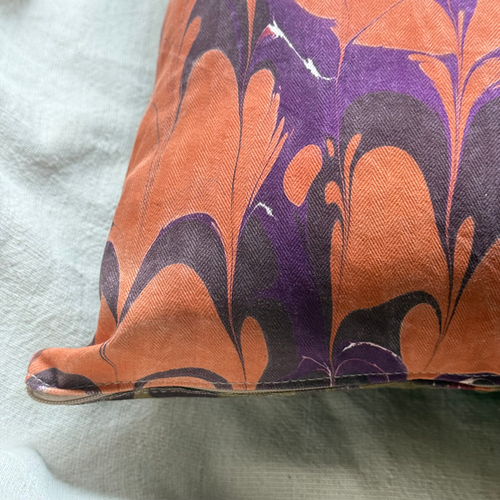 Hand Marbled One-of-a-Kind Pillow (26-22)