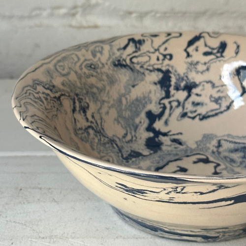 Marbled Large Pasta Bowl in Dark Belle Île (DB #733)