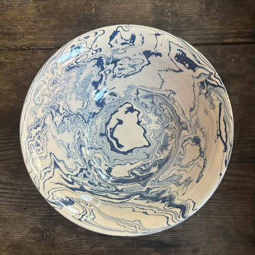 Marbled Large Pasta Bowl in Dark Belle Île (DB #733)