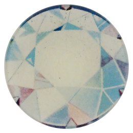 A four inch round plate of a clouse up diamond 