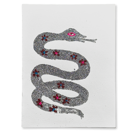 Block Printed Snake Folded Card