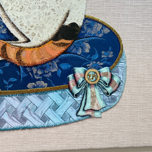 “Stella & Fitz” Pair of Embroidered Cats by Zara Merrick
