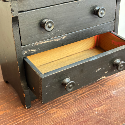 Early 20th-century Black Painted Miniature Doll's Chest