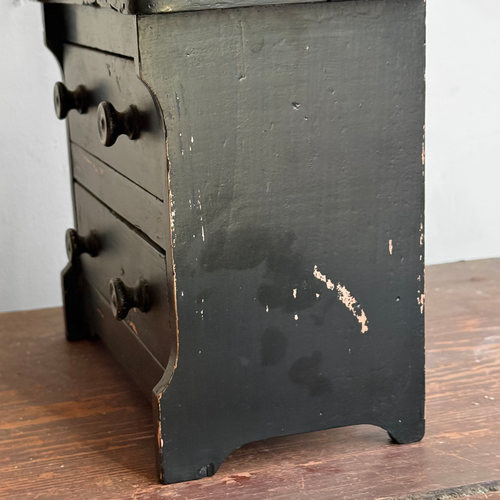 Early 20th-century Black Painted Miniature Doll's Chest