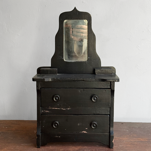 Early 20th-century Black Painted Miniature Doll's Chest