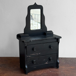 Early 20th-century Black Painted Miniature Doll's Chest